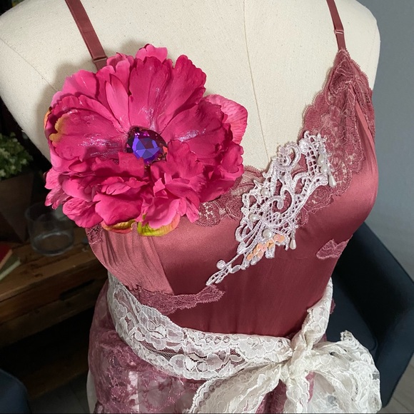 OOAK Vintage Victorian Cottagecore Lingerie Dress Lace - Picture 6 of 7